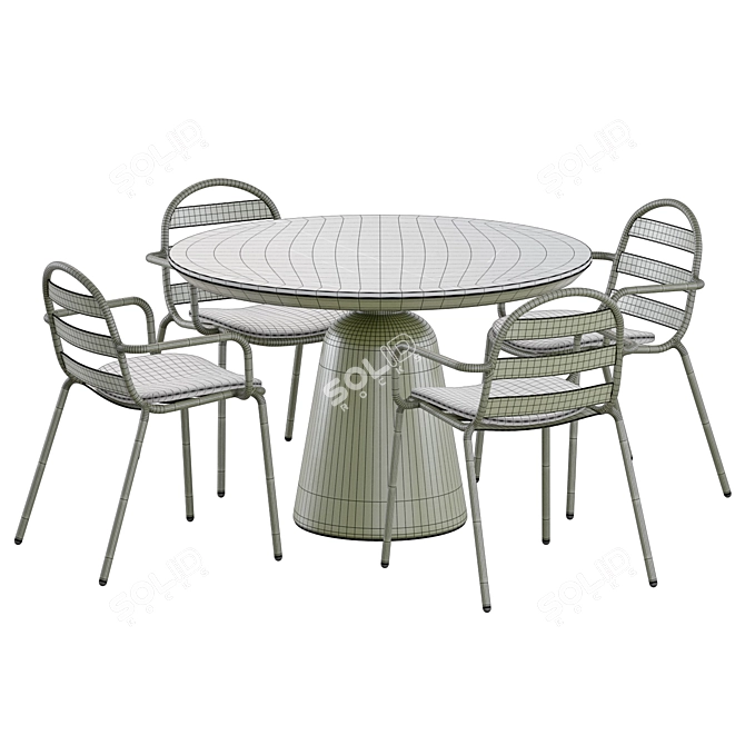 Outdoor Dining Set Kave Home 3D model image 7