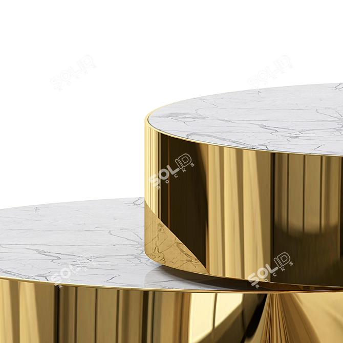 Elegant Round Coffee Table 3D model image 4