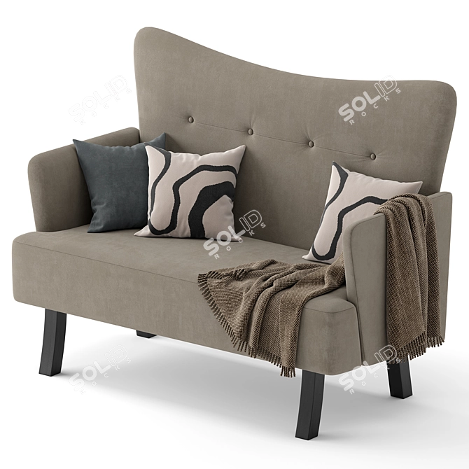 Elegant Austin Sofa in Gray 3D model image 2