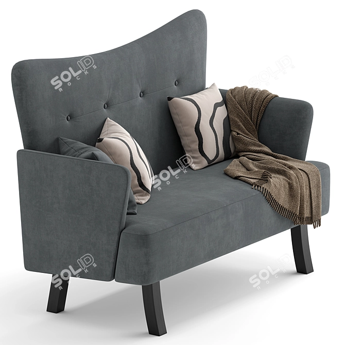 Elegant Austin Sofa in Gray 3D model image 5