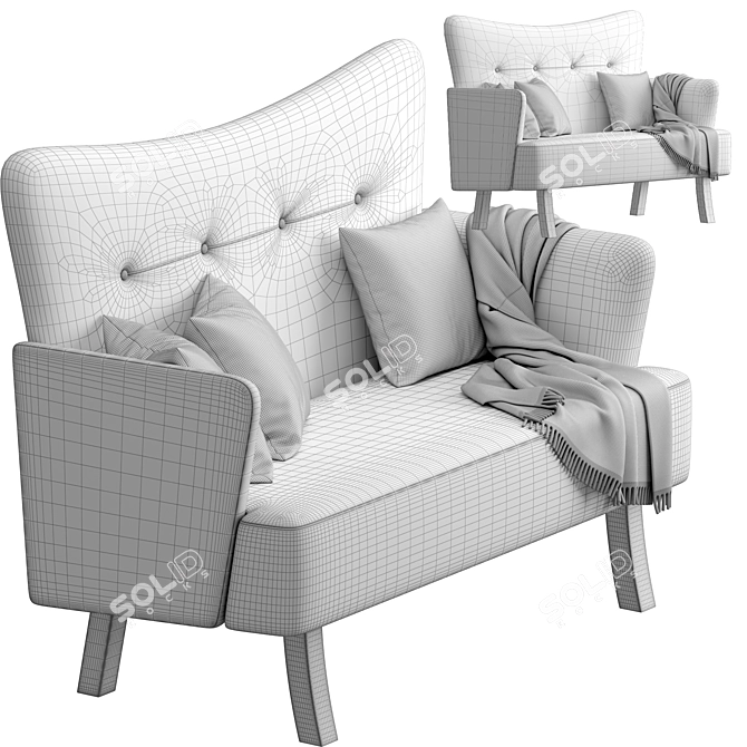 Elegant Austin Sofa in Gray 3D model image 7