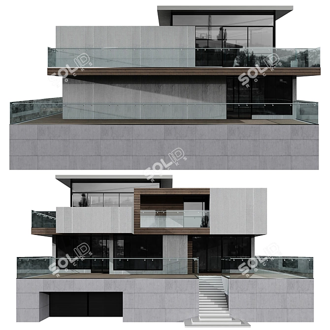 Modern Villa Model No21 3D model image 2