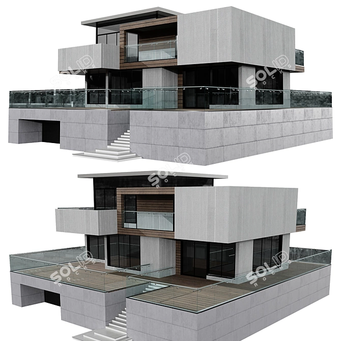 Modern Villa Model No21 3D model image 3