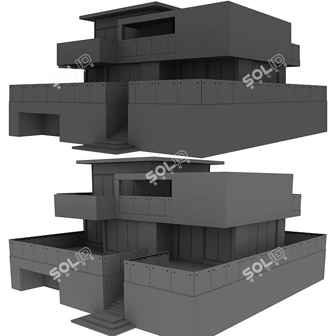 Modern Villa Model No21 3D model image 7