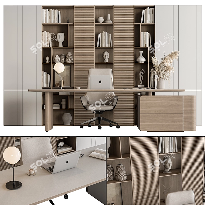 Executive Boss Desk - Elegant Modern 3D model image 1