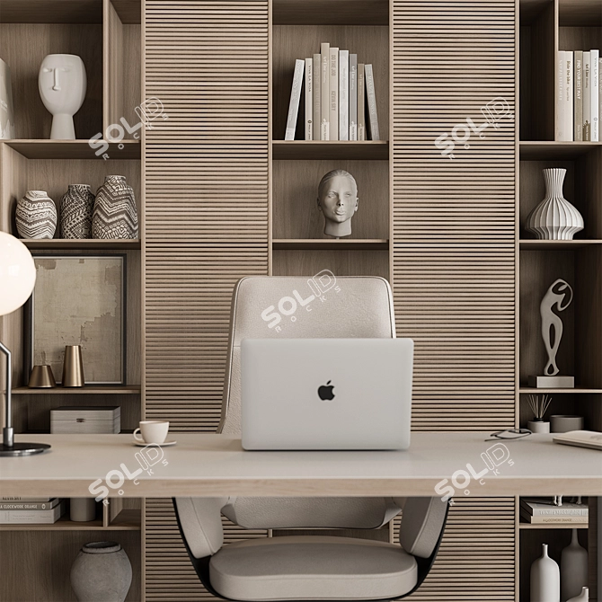 Executive Boss Desk - Elegant Modern 3D model image 2
