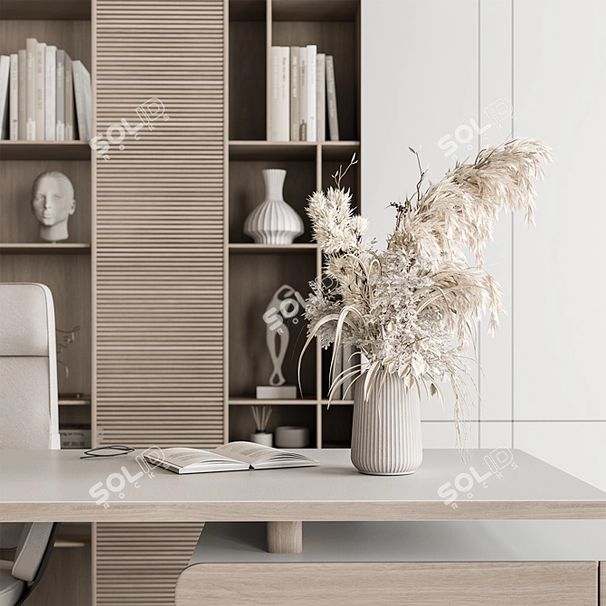 Executive Boss Desk - Elegant Modern 3D model image 3
