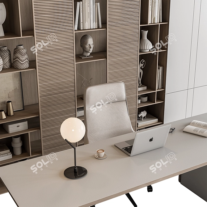 Executive Boss Desk - Elegant Modern 3D model image 4