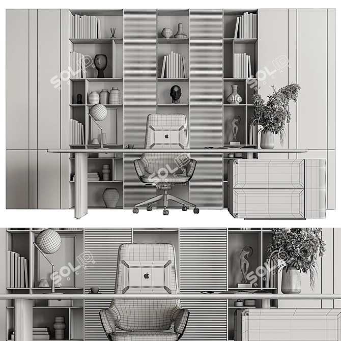 Executive Boss Desk - Elegant Modern 3D model image 5