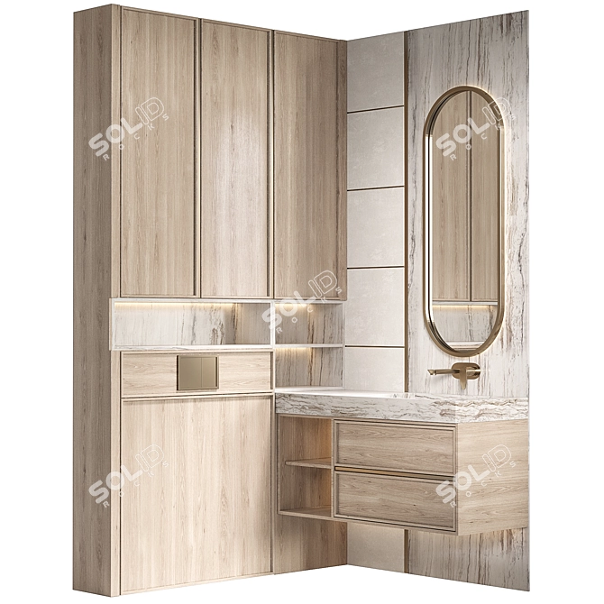 Customizable Modern Bathroom Furniture 3D model image 4