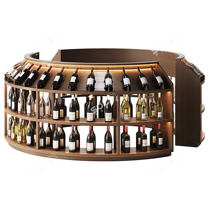 Elegant Wine Shop Stand Display 3D model image 1