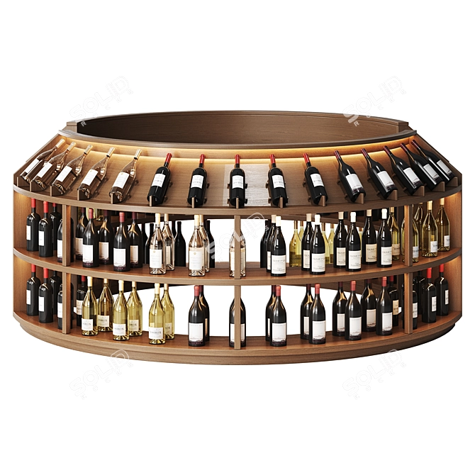 Elegant Wine Shop Stand Display 3D model image 2