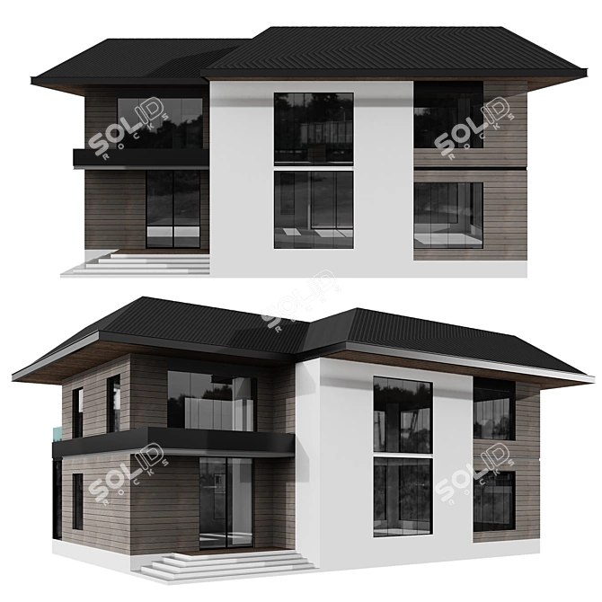 Modern House No23 Building Model 3D model image 2