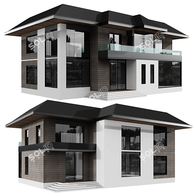 Modern House No23 Building Model 3D model image 3