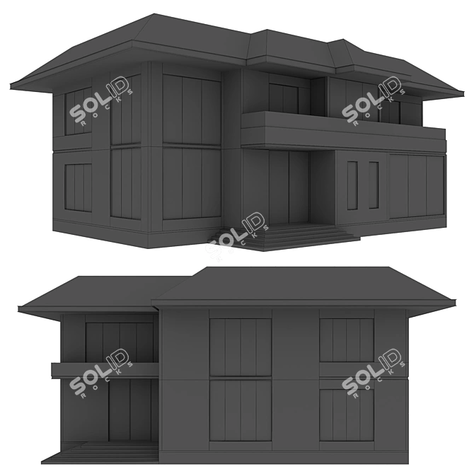 Modern House No23 Building Model 3D model image 4