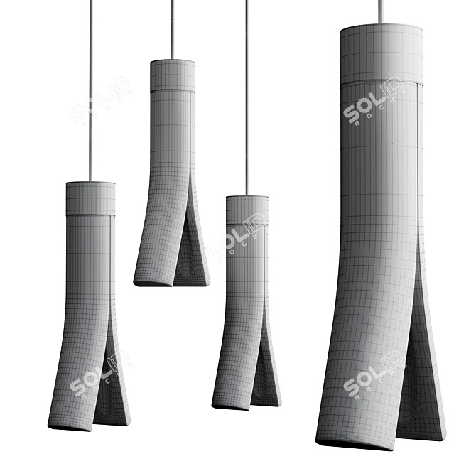 Modern Split Concrete Pendant Lamp 3D model image 5