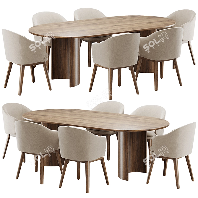 Modern Dining Chair Set 2016 3D model image 1