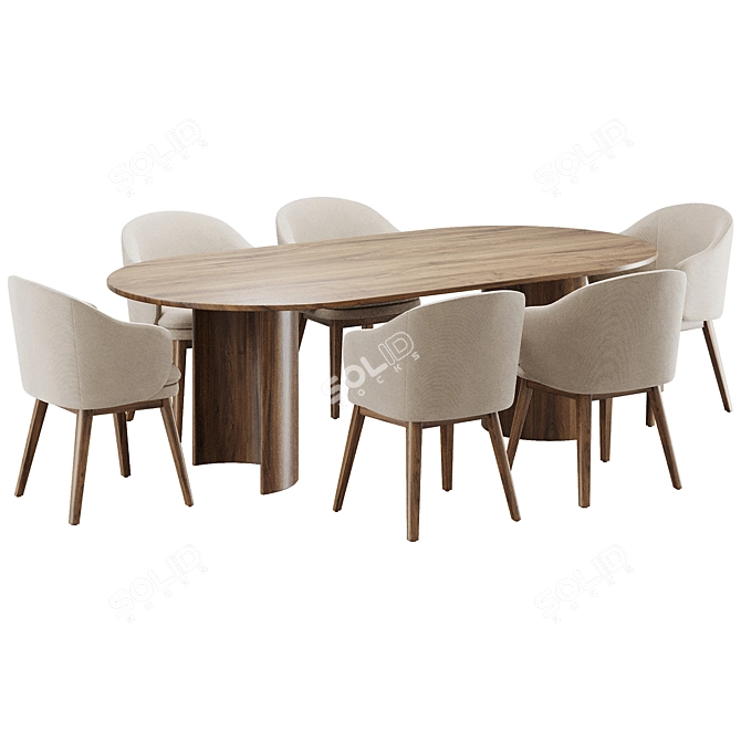 Modern Dining Chair Set 2016 3D model image 2