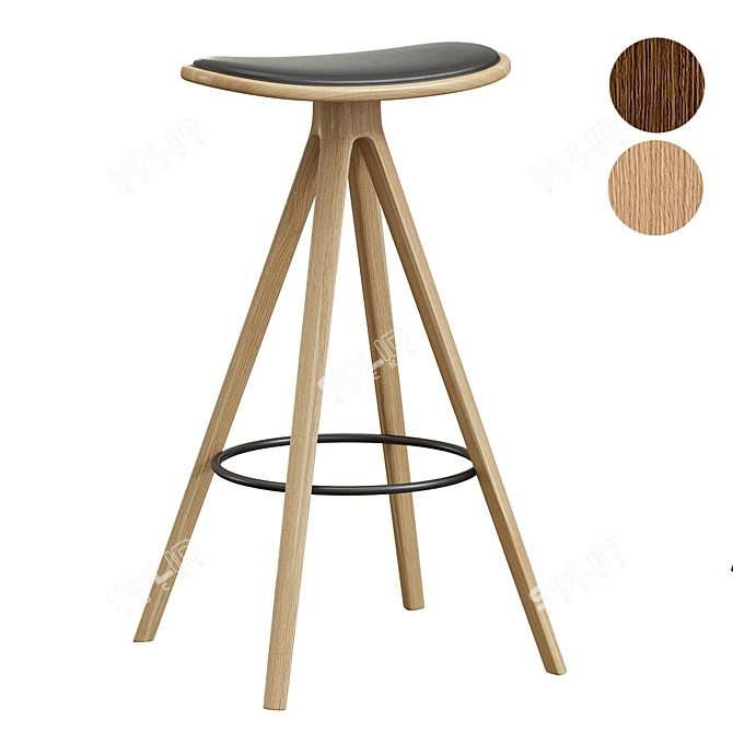 Sleek Modern BCTD Bar Stool 3D model image 1