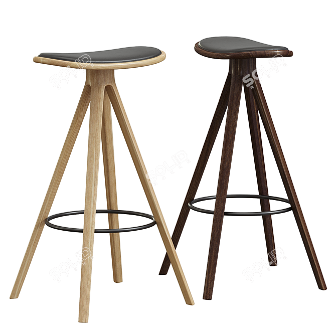 Sleek Modern BCTD Bar Stool 3D model image 3