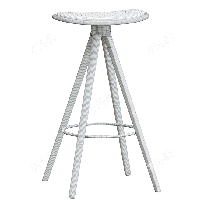 Sleek Modern BCTD Bar Stool 3D model image 5