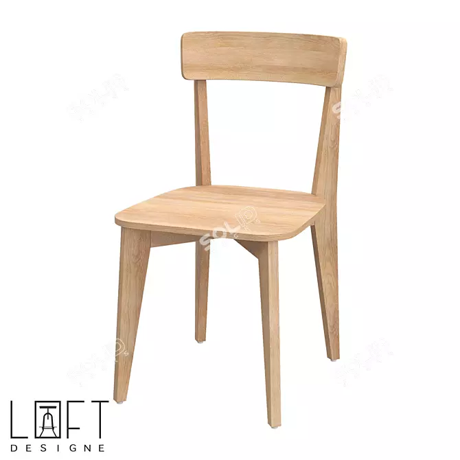 Modern Wooden Chair Design 3D model image 1