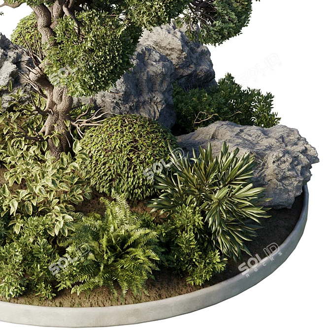 Gorgeous Circle Outdoor Plants 3D model image 3