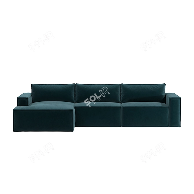  Modern Low 3-Block Sectional 3D model image 2