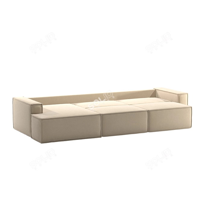  Modern Low 3-Block Sectional 3D model image 3