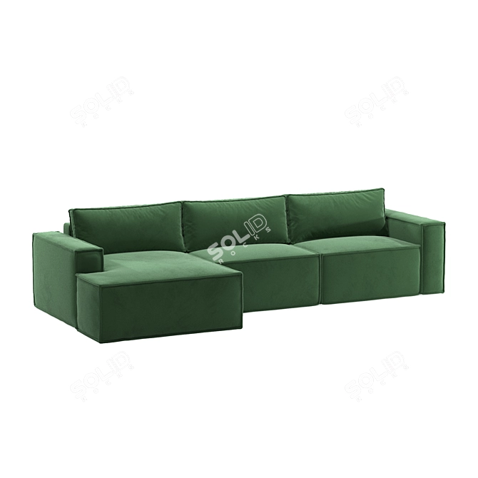  Modern Low 3-Block Sectional 3D model image 5