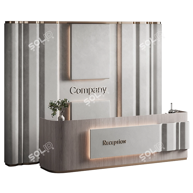 Modern Reception Desk 3D Model 3D model image 1