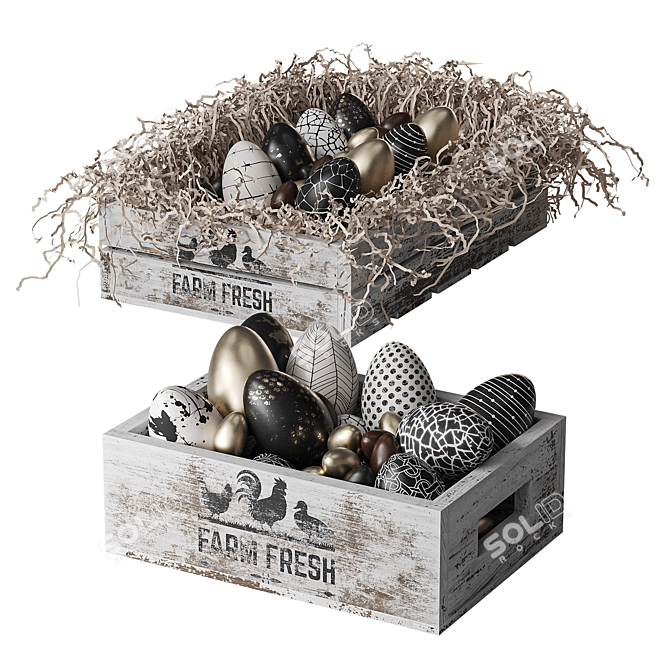 Easter Egg Decor Set 3D model image 1