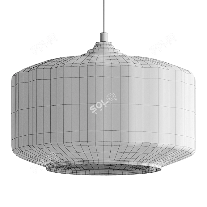 Industrial Glass Metal Pendant Lamp 3D model image 6