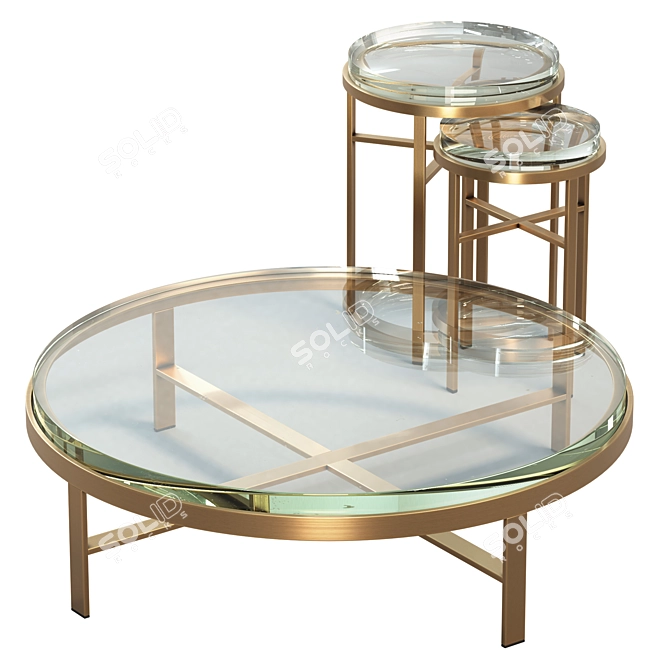 Premium Eichholtz Hoxton Table Set 3D model image 1