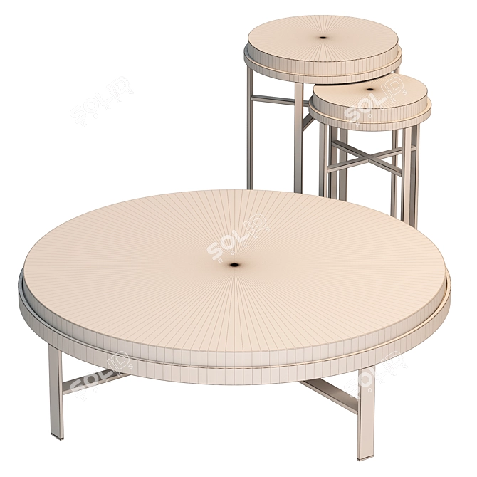 Premium Eichholtz Hoxton Table Set 3D model image 4