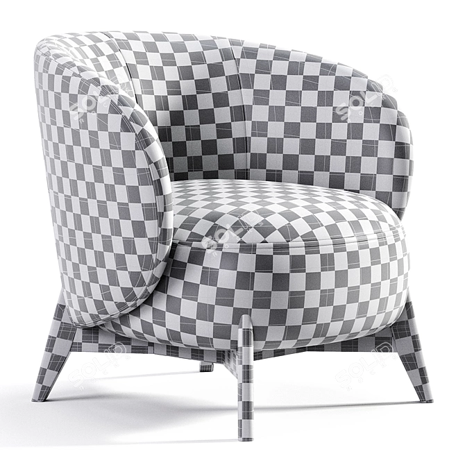 Luxury Velvet Tilar Armchair 3D model image 7