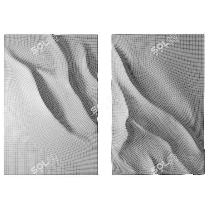 Abstract Gypsum Relief Art Panel 3D model image 4