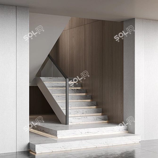 Marble Staircase 19 Collection 3D model image 1