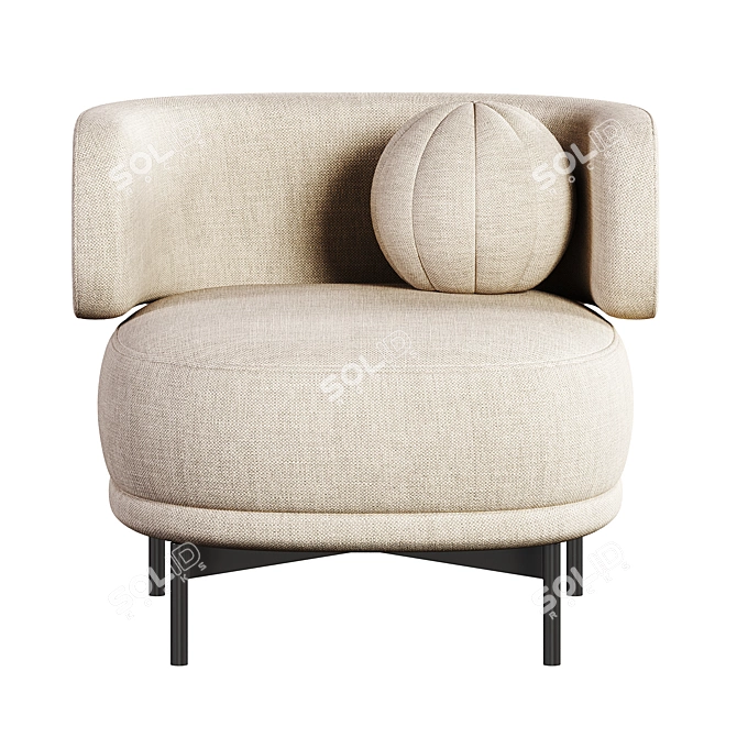 Modern AKIKO Lounge Armchair Home 3D model image 2