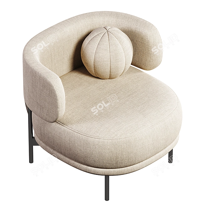 Modern AKIKO Lounge Armchair Home 3D model image 5