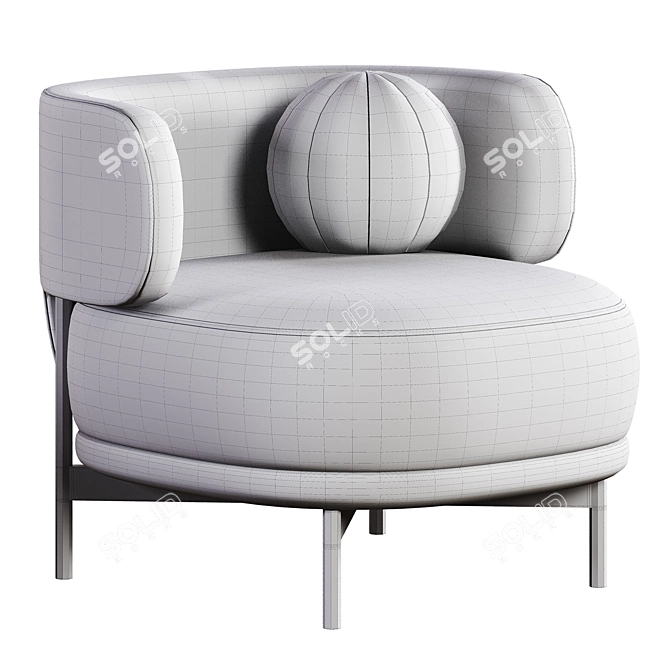 Modern AKIKO Lounge Armchair Home 3D model image 6