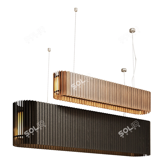 Modern Rotor Elliptical Pendant Light 3D model image 1