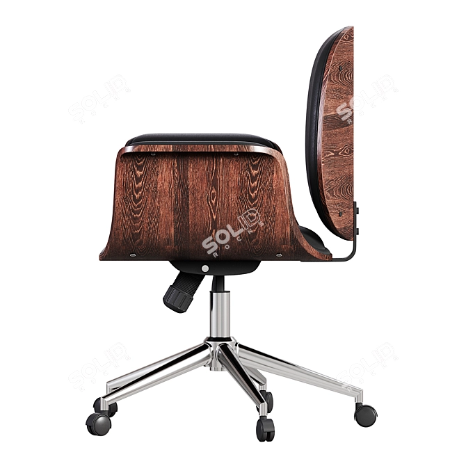 White Bent Wood Office Chair 3D model image 5