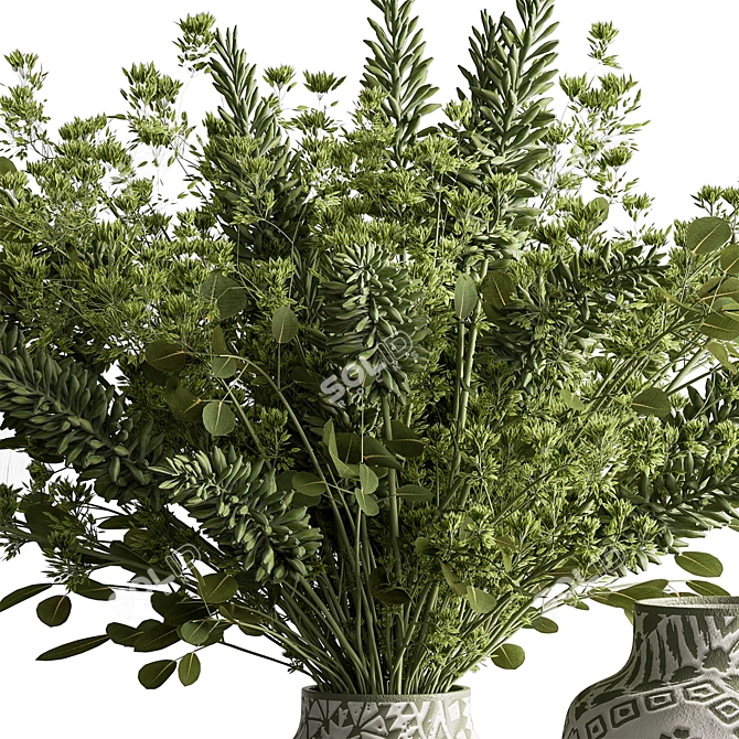 Rustic Vase Plant Set 3D model image 3