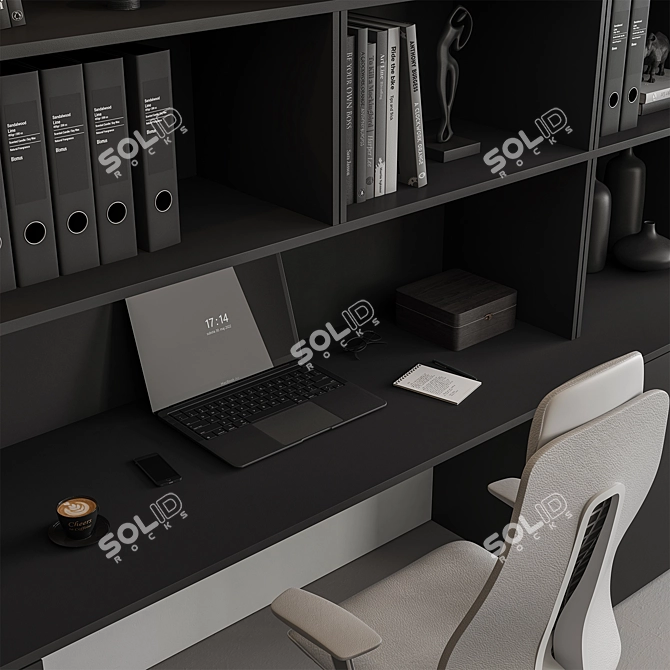 Modern Home Office Furniture Set 3D model image 3