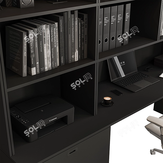 Modern Home Office Furniture Set 3D model image 4