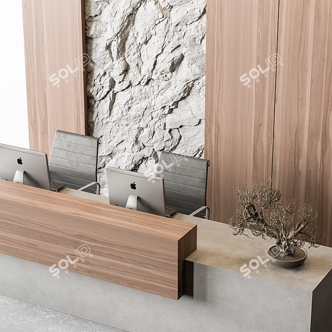  Executive Office Desk 608 3D model image 2