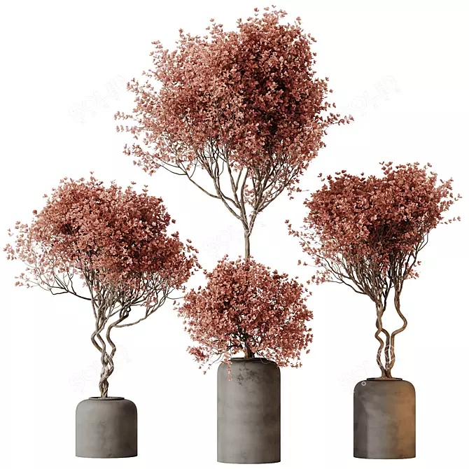 Elegant Olive Tree Set - Yardzen 3D model image 1