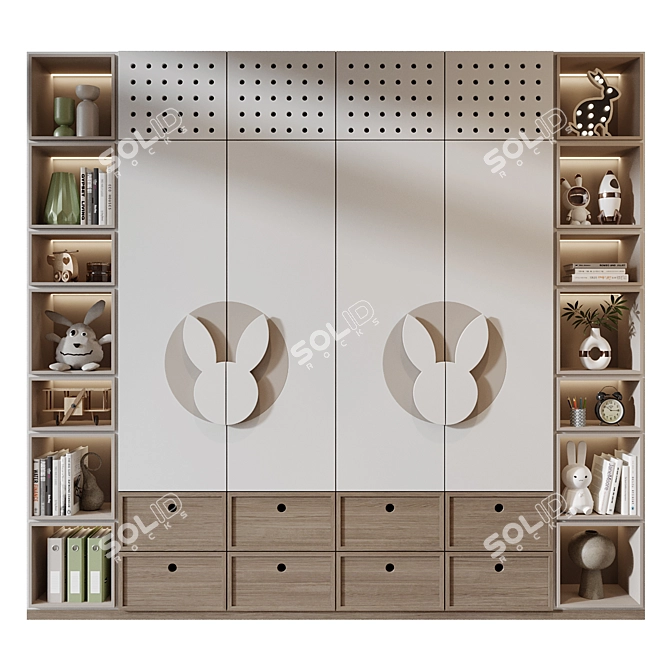 Custom Wardrobe Furniture Composition 3D model image 1