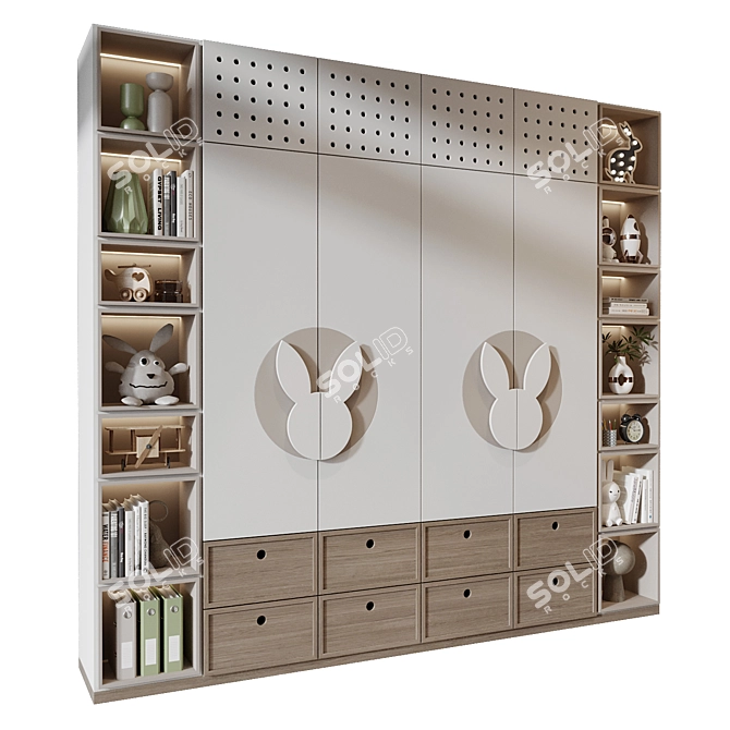 Custom Wardrobe Furniture Composition 3D model image 2